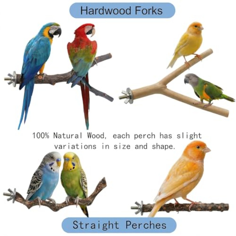8PCS natural wood bird perches - Health & Wellness Fee recension och pris
